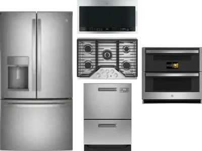 5 Piece Package Includes Refrigerator, Cooktop, Wall Oven, Microwave And Dishwasher
